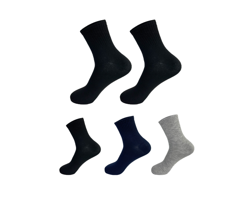 PACK 3 CALCETINES ALGODÓN NIÑO MULTICOLOR JUVENIL CORTE MEDIO LISO 12 UNID - 1