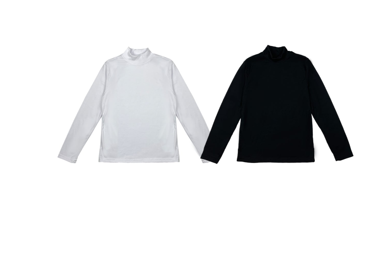 CAMISETA ALGODÓN NIÑO BLANCO Y NEGRO CUELLO BEATLE 12 UNID - 1