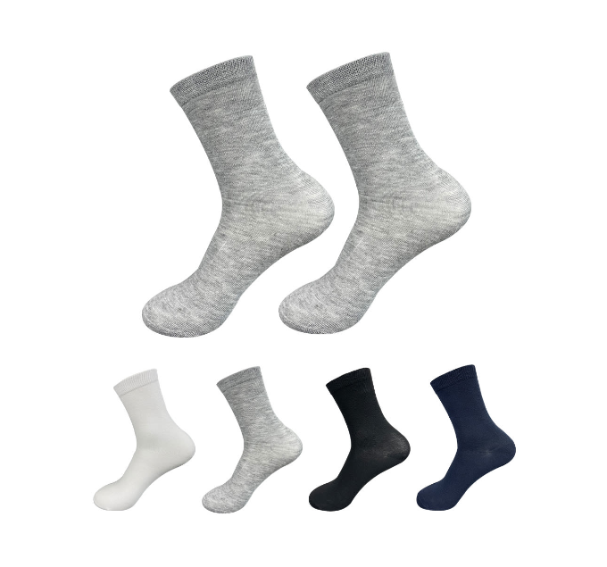 CALCETINES ALGODÓN NIÑO MULTICOLOR CORTE MEDIO COLORES LISO TALLA 6 12 UNID - 1