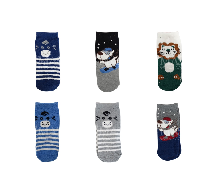 CALCETINES ALGODÓN NIÑO MULTICOLOR TALLA 6 12 UNID - 1