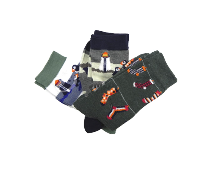 CALCETINES ALGODÓN NIÑO MULTICOLOR JUVENIL PINGÜINO 12 UNID - 1