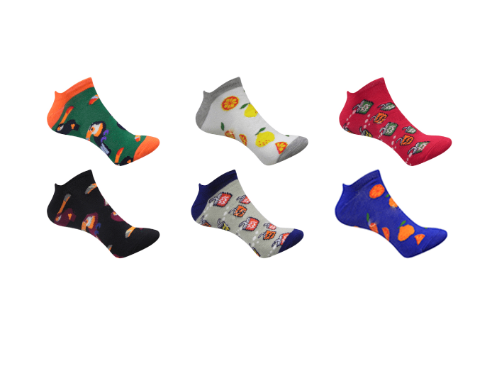 CALCETINES ALGODÓN NIÑO MULTICOLOR JUVENIL CORTE BAJO DISEÑOS SURTIDOS 12 UNID - 1