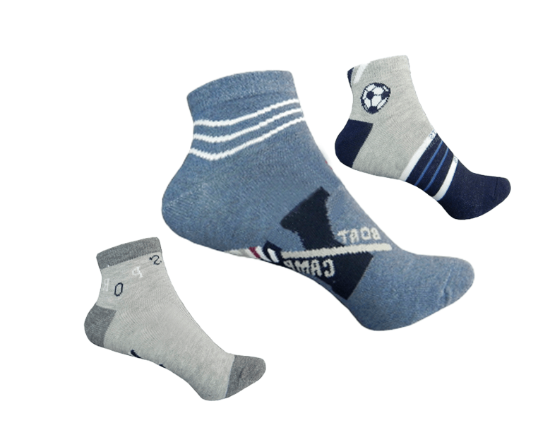 CALCETINES ALGODÓN NIÑO MULTICOLOR JUVENIL CORTE TOBILLO 12 UNID - 1