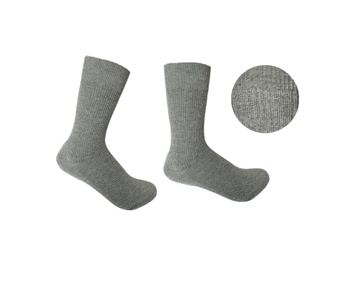 CALCETINES ALGODÓN NIÑO GRIS ESCOLAR CORTO ACRILICO TALLA 9-10 12 UNID - 1