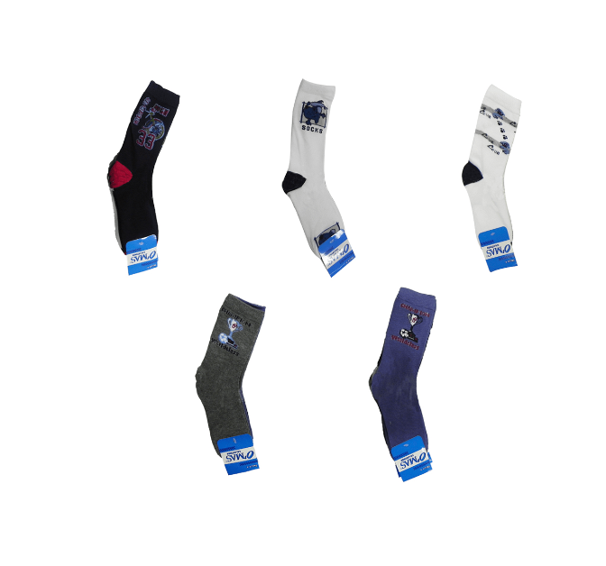 CALCETINES ALGODÓN NIÑO MULTICOLOR MEDIA CAÑA SOCKS TALLA 2 12 UNID - 1