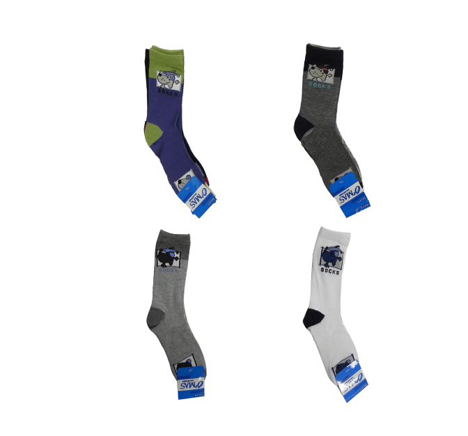 CALCETINES ALGODÓN NIÑO MULTICOLOR MEDIA CAÑA SOCKS TALLA 4 12 UNID - 1
