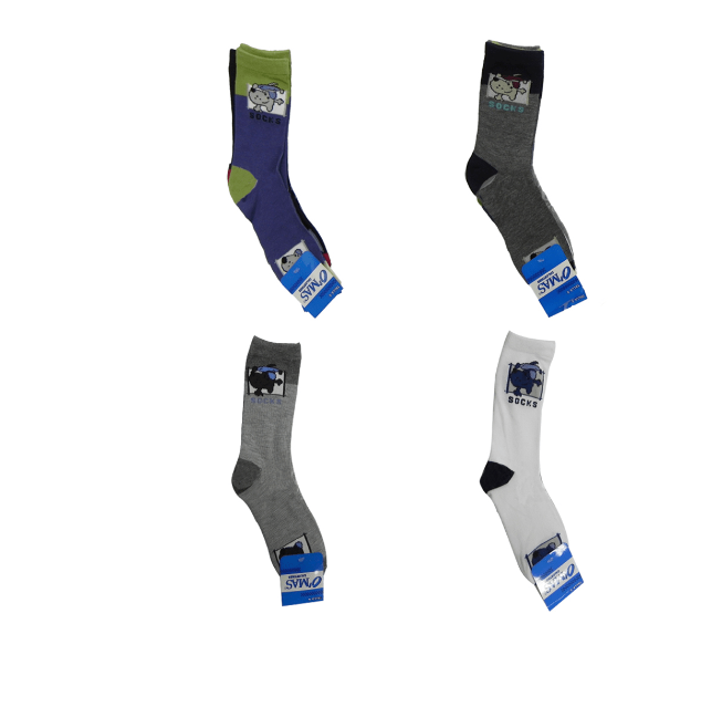 CALCETINES ALGODÓN NIÑO MULTICOLOR MEDIA CAÑA SOCKS TALLA 6 12 UNID - 1