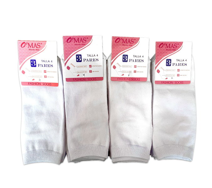 CALCETINES ALGODÓN NIÑO BLANCO CORTE TOBILLO TALLA 4 12 UNID - 1