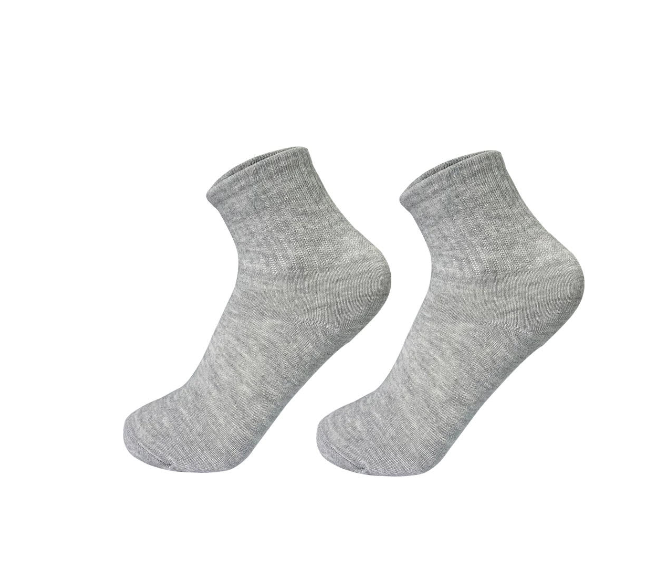 PACK 3 CALCETINES ALGODÓN NIÑO GRIS CORTE MEDIO TALLA 9-12 12 UNID - 1