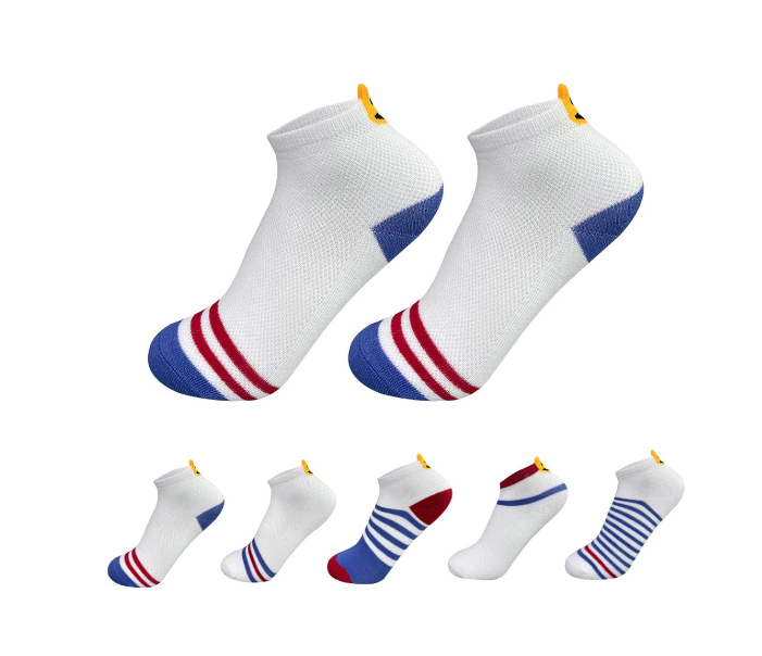 CALCETINES ALGODÓN NIÑO MULTICOLOR RAYAS EMOJI TALLA 6-9 12 UNID - 1