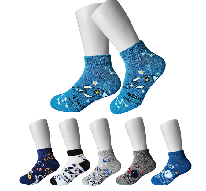 CALCETINES ALGODÓN NIÑO MULTICOLOR TOBILLO DISEÑO T6 12 UNID - 1