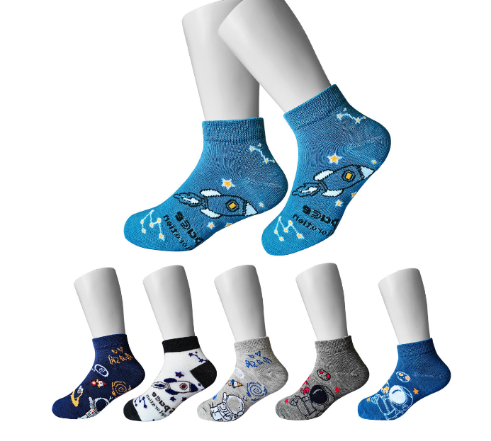 CALCETINES ALGODÓN NIÑO MULTICOLOR TOBILLO DISEÑO T2 12 UNID - 1