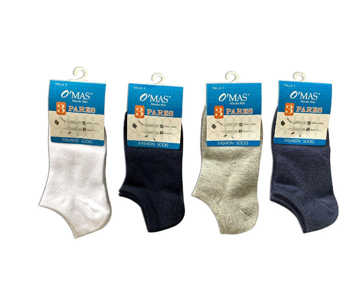 CALCETINES ALGODÓN NIÑO MULTICOLOR CORTE TOBILLO TALLA 6 12 UNID - 1