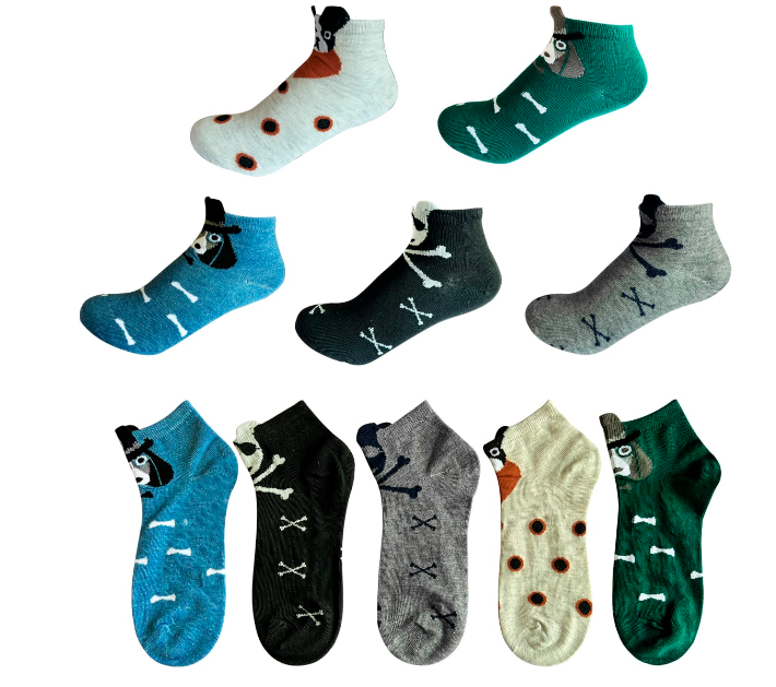 CALCETINES ALGODÓN NIÑO MULTICOLOR HUESO/MASCOTA TALLA 2 12 UNID - 1