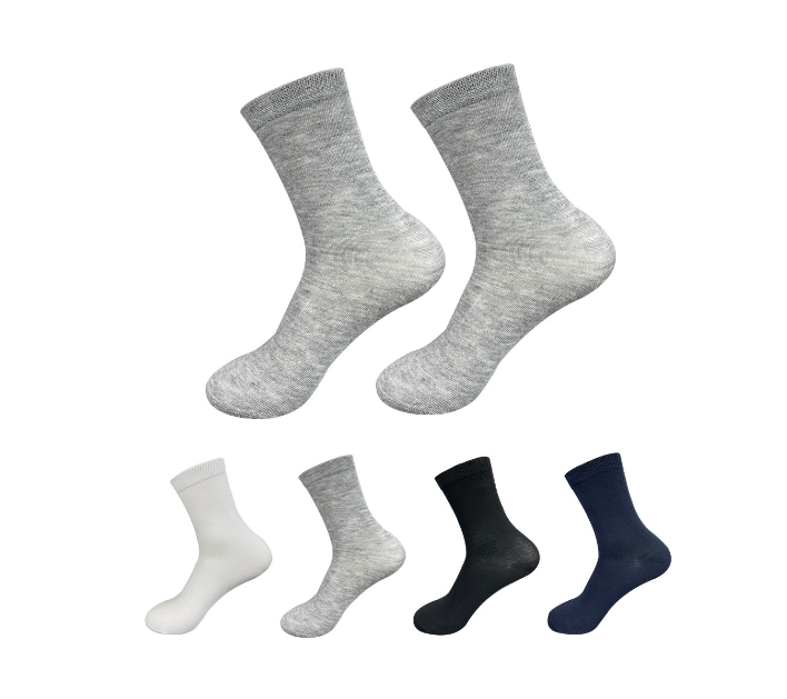 CALCETINES ALGODÓN NIÑO MULTICOLOR CORTE MEDIO COLORES LISO TALLA 2 12 UNID - 1