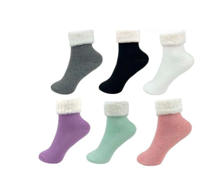 CALCETINES ALGODÓN NIÑA MULTICOLOR DISEÑOS PUÑOS TOALLA TALLA 9-12 AÑOS 12 UNID - 1