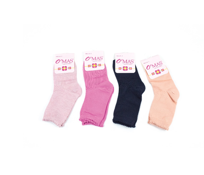 CALCETINES ALGODÓN NIÑA MULTICOLOR CORTE MEDIO LISO TALLA 3-6 12 UNID - 1