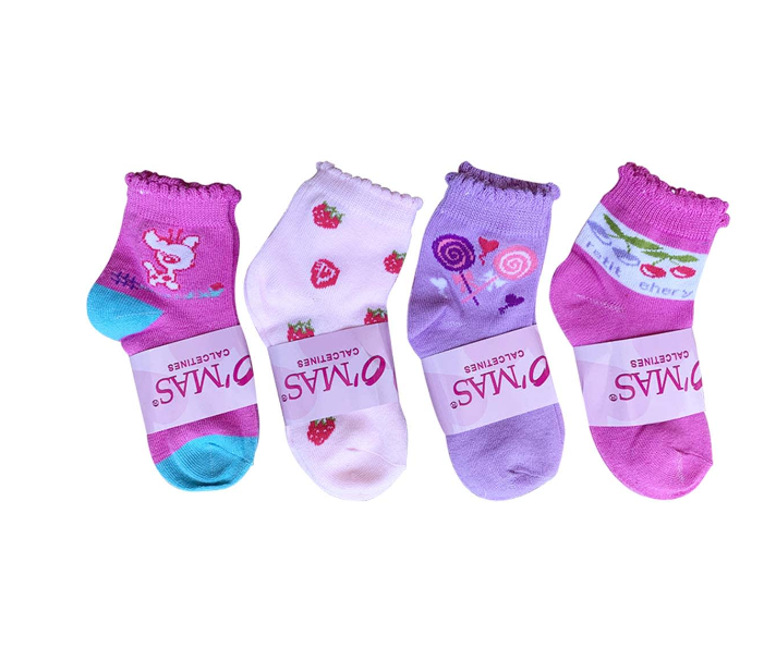 PACK 3 CALCETINES ALGODÓN NIÑA MULTICOLOR BORDADO TALLA 6 12 UNID - 1