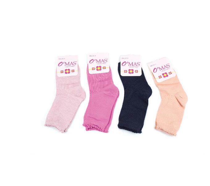 CALCETINES ALGODÓN NIÑA MULTICOLOR CORTE MEDIO LISO TALLA 3-6 12 UNID - 1