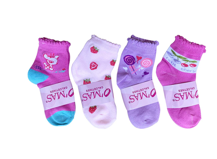 PACK 3 CALCETINES ALGODÓN NIÑA MULTICOLOR BORDADO SURTIDO TALLA 2 12 UNID - 1