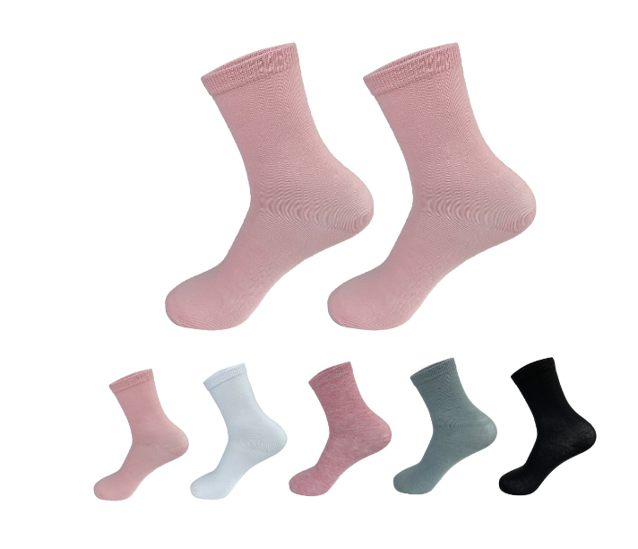 CALCETINES ALGODÓN NIÑA MULTICOLOR CORTE MEDIO LISO TALLA 9-12 12 UNID - 1