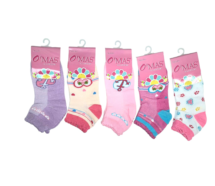 CALCETINES ALGODÓN NIÑA MULTICOLOR CORTE BAJO TALLA 6 12 UNID - 1