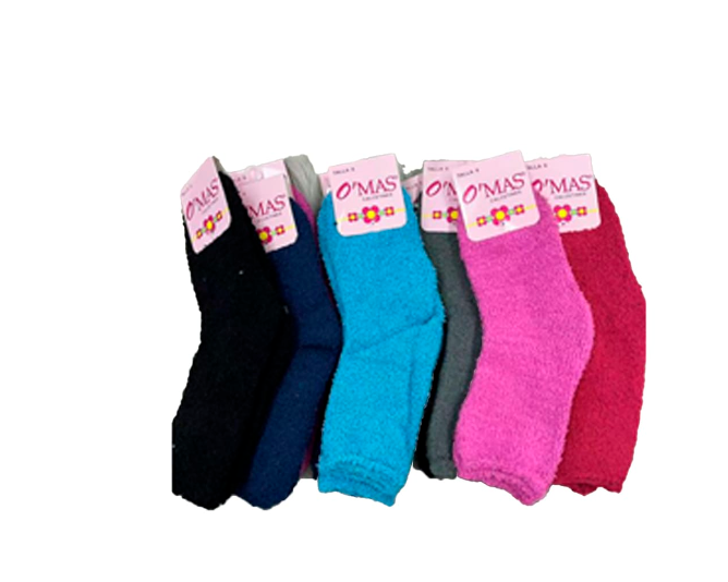 CALCETINES ALGODÓN NIÑA MULTICOLOR PLUMADA LISO 12 UNID - 1