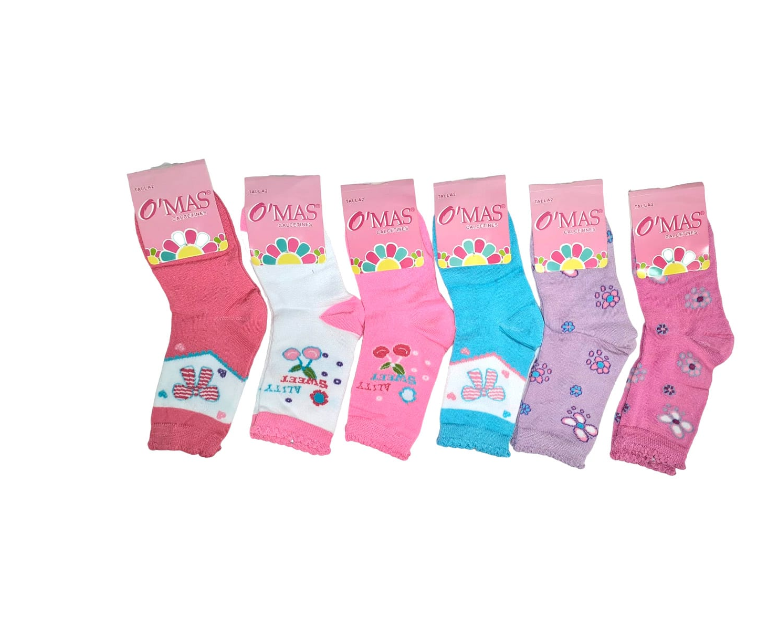 CALCETINES ALGODÓN NIÑA MULTICOLOR CORTE MEDIO TALLA 4 12 UNID - 1