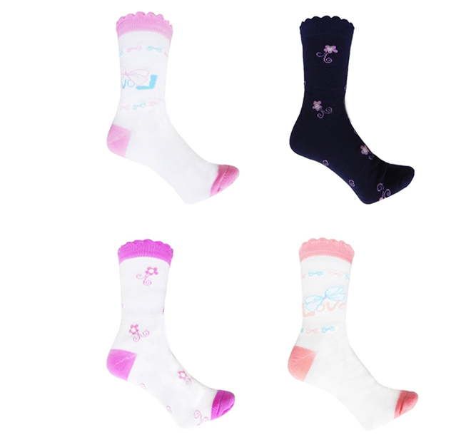 CALCETINES ALGODÓN NIÑA MULTICOLOR CORTE BAJO LOVE TALLA 4 12 UNID - 1
