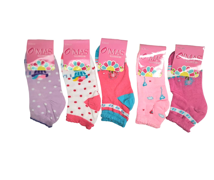 CALCETINES ALGODÓN NIÑA MULTICOLOR CORTE TOBILLO TALLA 4 12 UNID - 1