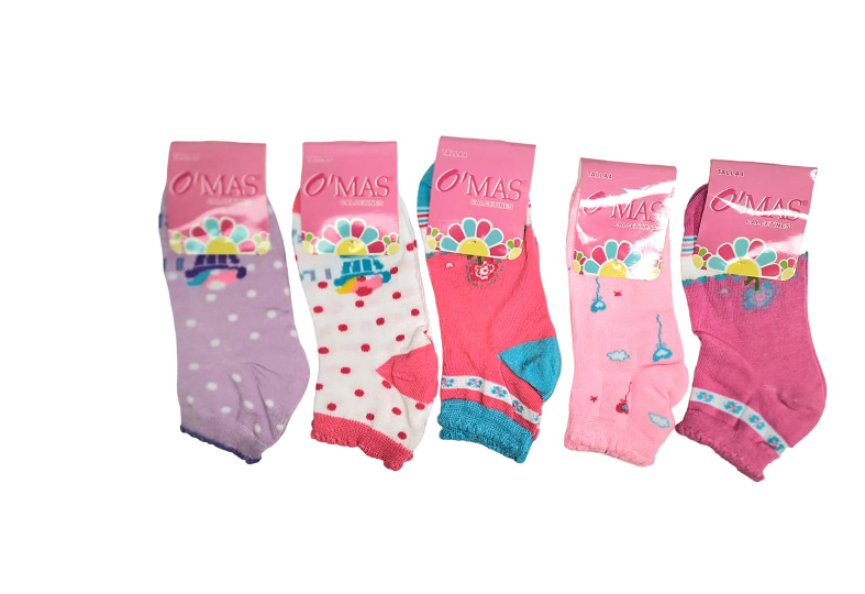 CALCETINES ALGODÓN NIÑA MULTICOLOR CORTE TOBILLO TALLA 2 12 UNID - 1