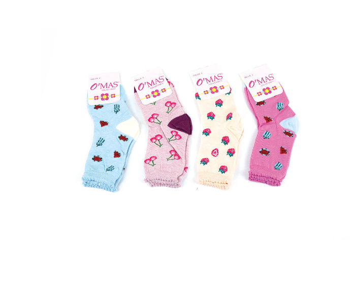 CALCETINES ALGODÓN NIÑA MULTICOLOR MEDIA CAÑA TALLA 6 12 UNID - 1