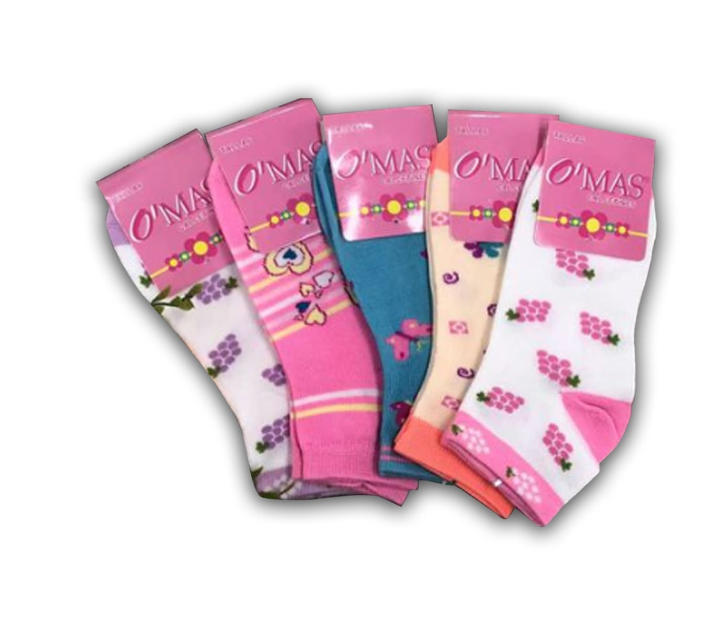 CALCETINES ALGODÓN NIÑA MULTICOLOR CORTE TOBILLO TALLA 2 12 UNID - 1
