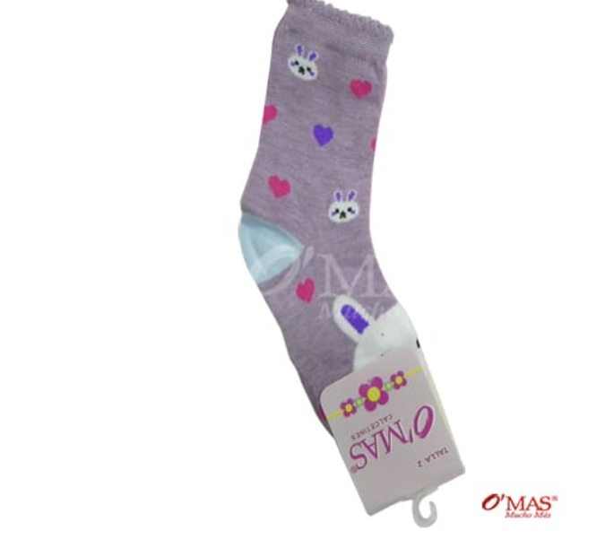 CALCETINES ALGODÓN NIÑA MULTICOLOR ESTAMPADO CORAZONES TALLA 2 12 UNID - 1
