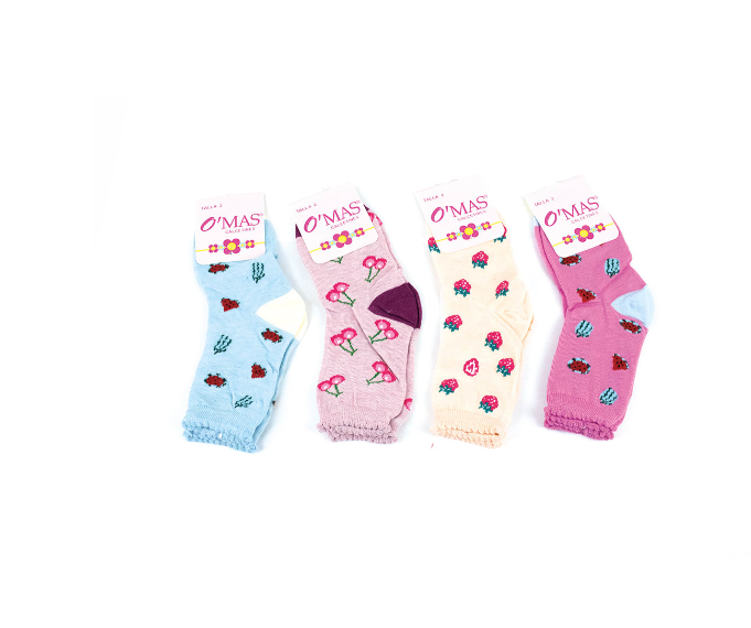 CALCETINES ALGODÓN NIÑA MULTICOLOR MEDIA CAÑA TALLA 4 12 UNID - 1