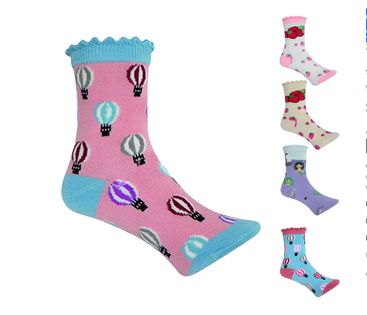 CALCETINES ALGODÓN NIÑA MULTICOLOR DIBUJOS SURTIDOS 12 UNID - 1