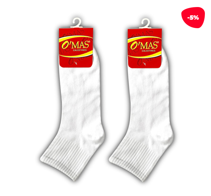 CALCETINES ALGODÓN UNISEX BLANCO ESCOLAR CORTO JUVENIL 12 UNID - 1