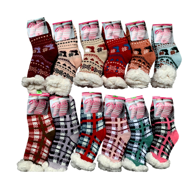 CALCETINES ALGODÓN NIÑA MULTICOLOR CORTE MEDIO DISEÑOS CUADRILLE TALLA 2, 4, 6 12 UNID - 1