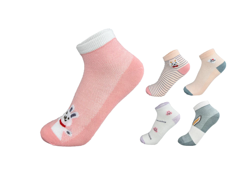 CALCETINES ALGODÓN NIÑA MULTICOLOR CORTE MEDIO BORDE DISEÑO TALLA 6-9 12 UNID - 1
