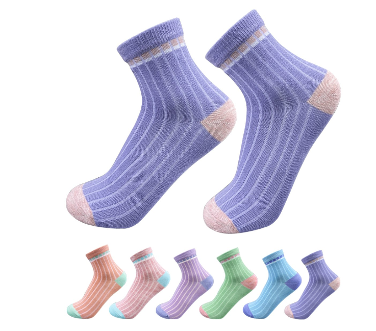CALCETINES ALGODÓN NIÑA MULTICOLOR SIN REMALLADO TALLA 3-6 12 UNID - 1