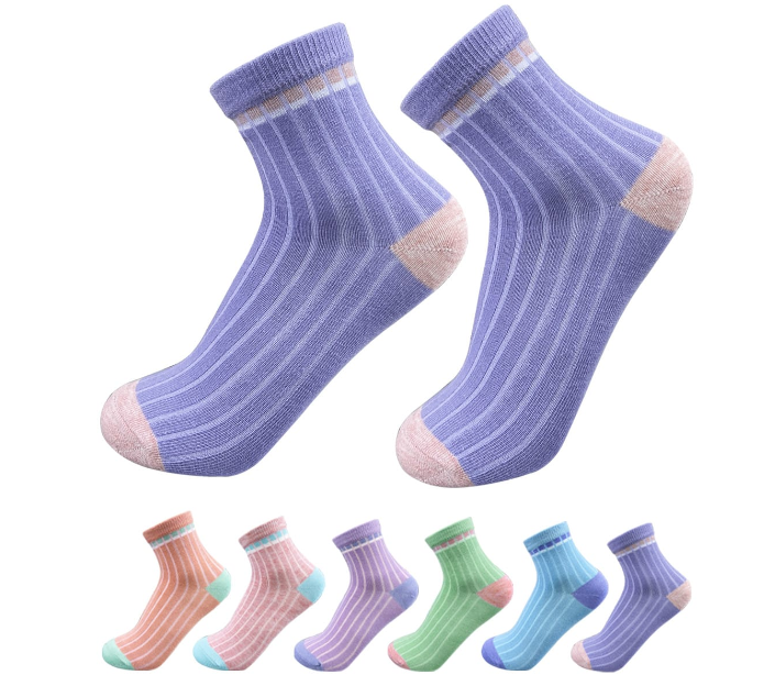 CALCETINES ALGODÓN NIÑA MULTICOLOR SIN REMALLADO TALLA 9-12 12 UNID - 1