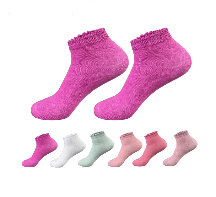 CALCETINES ALGODÓN NIÑA MULTICOLOR COLOR LISO TALLA 6-9 12 UNID - 1