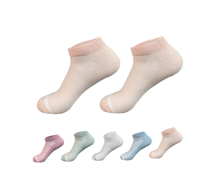 CALCETINES ALGODÓN NIÑA MULTICOLOR JUVENIL CORTE MEDIO DISEÑO FLORES 12 UNID - 1