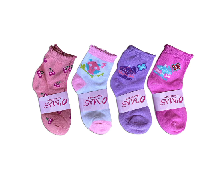 PACK 3 CALCETINES ALGODÓN NIÑA MULTICOLOR BORDADO TALLA 4 12 UNID - 1
