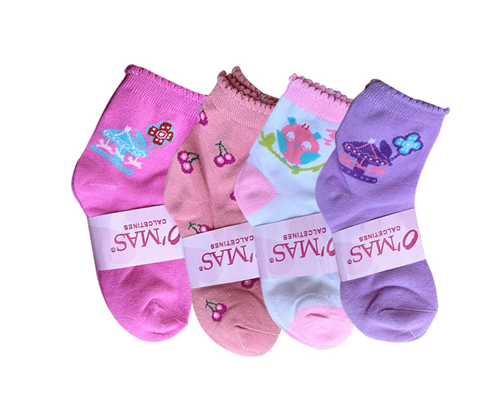 PACK 3 CALCETINES ALGODÓN NIÑA MULTICOLOR BORDADO TALLA 2 12 UNID - 1