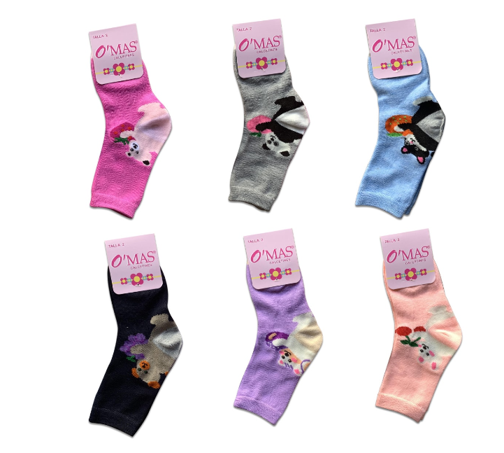 CALCETÍN ALGODÓN NIÑA MULTICOLOR CALCETIN DISEÑO ANIMALES T2 12 UNID - 1