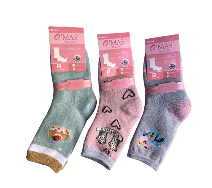CALCETINES ALGODÓN NIÑA MULTICOLOR TOALLA DIBUJO SURTIDO TALLA 6 12 UNID - 1