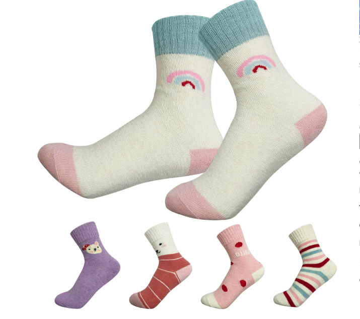 CALCETINES ALGODÓN NIÑA MULTICOLOR LANA DISEÑO SURTIDO TALLA 6 12 UNI. - 1