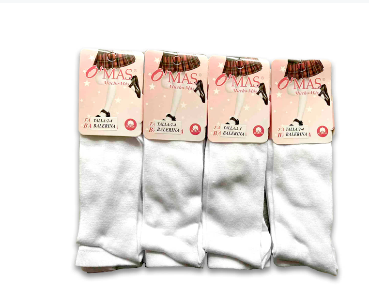 BALLERINA ALGODÓN UNISEX BLANCO BEBÉ TALLA 2-4 12 UNI - 1