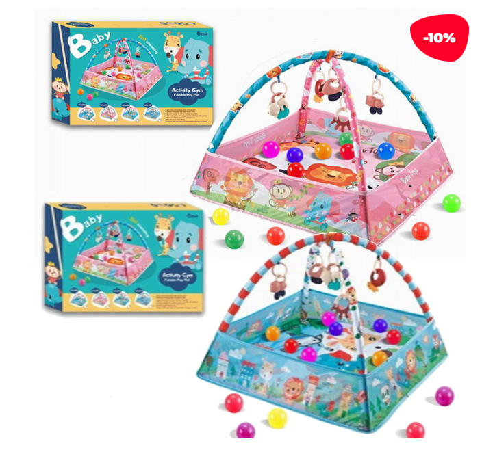 GIMNASIO DE ACTIVIDADES PARA BEBE CON VALLA 80X80X50CM - 1